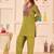 Embroidery Lace Mustard Yellow Rayon Co Ords for Women