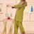 Embroidery Lace Mustard Yellow Rayon Co Ords for Women