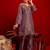 Embroidered Dusty Mauve Silk Blend Co Ords for Women