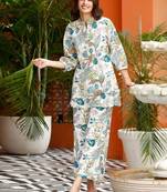 Digital Printed Off White Rayon Co Ords for Women