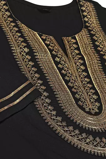 floral yoke design sequinned kurta with trousers & dupatta