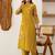 Embroidered Mustard Yellow Viscose Rayon Co Ords for Women
