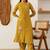 Embroidered Mustard Yellow Viscose Rayon Co Ords for Women