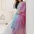 Floral Embroidered Thread Work Straight Kurta With Trousers & Dupatta