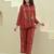 Embroidered Maroon Cotton Co Ords for Women