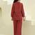 Embroidered Maroon Cotton Co Ords for Women