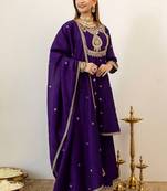 Women Ethnic Motifs Embroidered Regular Kurta with Palazzos & With Dupatta
