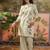 Embroidered Beige Viscose Rayon Co Ords for Women