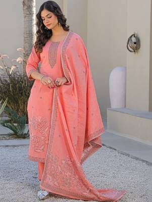 Women Ethnic Motifs Printed Regular Kurta with Trousers & With Dupatta 6