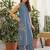 Embroidered Dusty Blue Viscose Rayon Co Ords for Women