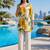 Printed Off White & Yellow Cotton Blend Co Ords for Women