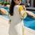 Printed Off White & Yellow Cotton Blend Co Ords for Women