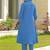 Embroidered Dark Sky Blue Viscose Rayon Co Ords for Women
