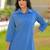 Embroidered Dark Sky Blue Viscose Rayon Co Ords for Women