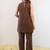 Embroidered Brown Viscose Rayon Co Ords for Women