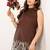 Embroidered Brown Viscose Rayon Co Ords for Women