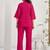 Embroidered Rani Pink Roman Silk Co Ords for Women