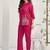 Embroidered Rani Pink Roman Silk Co Ords for Women