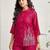Embroidered Rani Pink Roman Silk Co Ords for Women