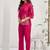 Embroidered Rani Pink Roman Silk Co Ords for Women