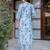 Women Blue Floral Printed Regular Kurta with Trousers & With Dupatta