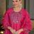 Women Ethnic Motifs Embroidered Regular Thread Work Silk Chiffon Kurta with Trousers & With Dupatta