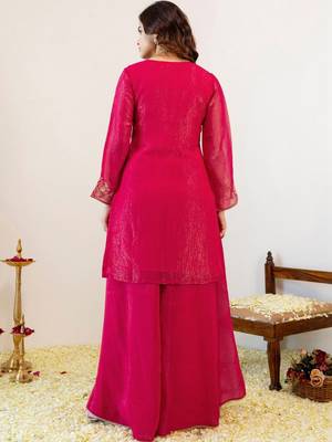 Women Ethnic Motifs Embroidered Regular Kurta with Sharara & With Dupatta 3