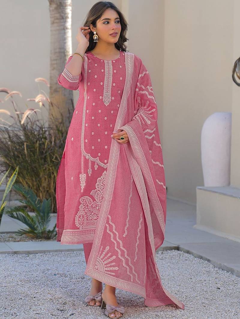 Women Ethnic Motifs Embroidered Regular Thread Work Kurta with Trousers & With Dupatta