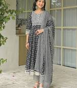 Women Ethnic Motifs Embroidered Anarkali Kurta with Trousers & Dupatta