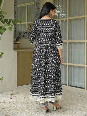 Women Ethnic Motifs Embroidered Anarkali Kurta with Trousers & Dupatta 5
