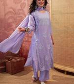 Women Ethnic Motifs Embroidered Regular Thread Work Kurta with Palazzos & With Dupatta