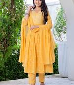 Women Ethnic Motifs Embroidered Empire Thread Work Kurta with Trousers & With Dupatta