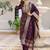 Floral Woven Design Round Neck Sequinned Straight Kurta With Trousers & Dupatta