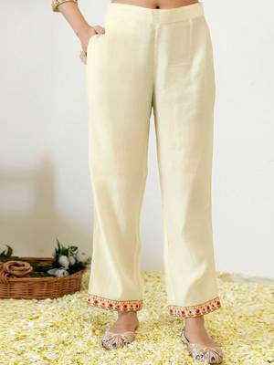 Women Floral Regular Thread Work Pure Cotton Kurta with Palazzos & With Dupatta 4