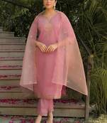 Women Ethnic Motifs Embroidered Regular Kurta with Trousers & With Dupatta