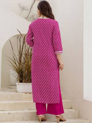 Women Ethnic Motifs Printed Regular Thread Work Kurta with Palazzos & With Dupatta 3