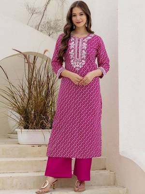 Women Ethnic Motifs Printed Regular Thread Work Kurta with Palazzos & With Dupatta 5