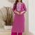 Women Ethnic Motifs Printed Regular Thread Work Kurta with Palazzos & With Dupatta