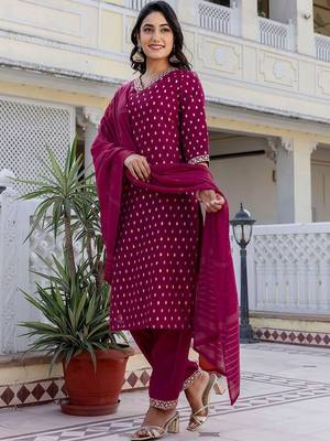 Women Ethnic Motifs Printed Regular Pure Cotton Kurta with Trousers & With Dupatta 3