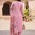 Women Pink Organza Embroidered Straight Kurta Trousers with Dupatta