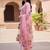 Women Pink Organza Embroidered Straight Kurta Trousers with Dupatta