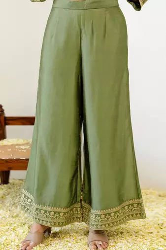 Women Ethnic Motifs Embroidered Regular Thread Work Kurta with Palazzos & With Dupatta