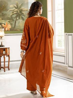 Women Embroidered Regular Kurta with Trousers & With Dupatta 2