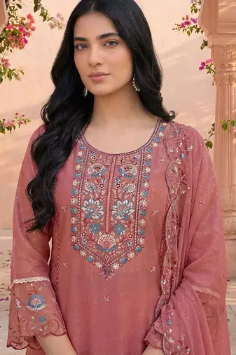 Women Ethnic Motifs Embroidered Regular Thread Work Kurta with Trousers & With Dupatta