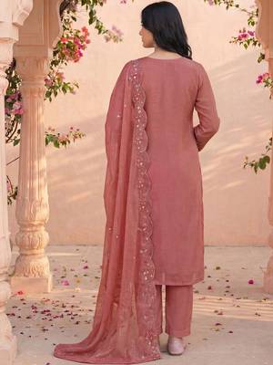 Women Ethnic Motifs Embroidered Regular Thread Work Kurta with Trousers & With Dupatta 3
