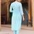 Women Floral Printed Regular Thread Work Chanderi Silk Kurta with Trousers & With Dupatta