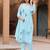 Women Floral Printed Regular Thread Work Chanderi Silk Kurta with Trousers & With Dupatta