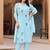 Women Floral Printed Regular Thread Work Chanderi Silk Kurta with Trousers & With Dupatta