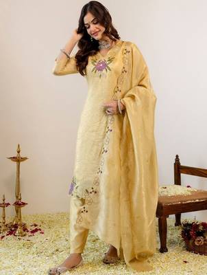 Women Embroidered Regular Kurta with Pyjamas & With Dupatta 2