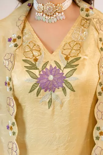 Women Embroidered Regular Kurta with Pyjamas & With Dupatta